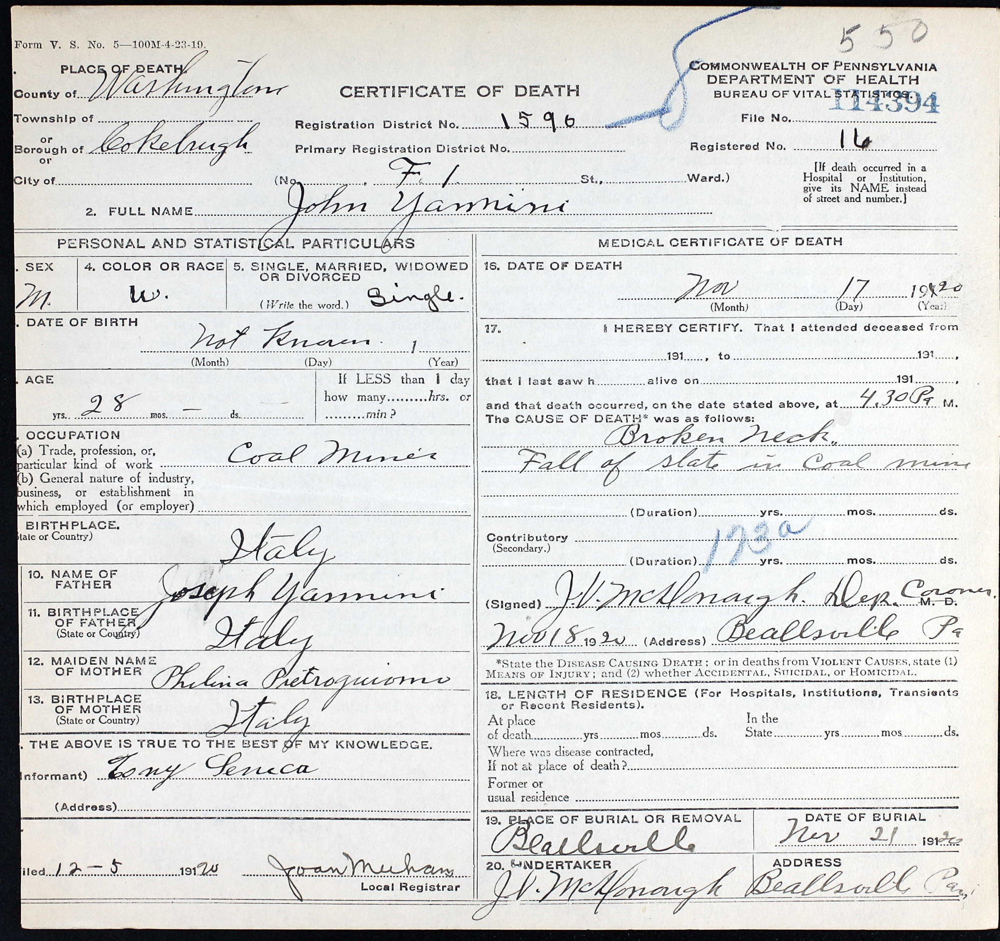 death cert